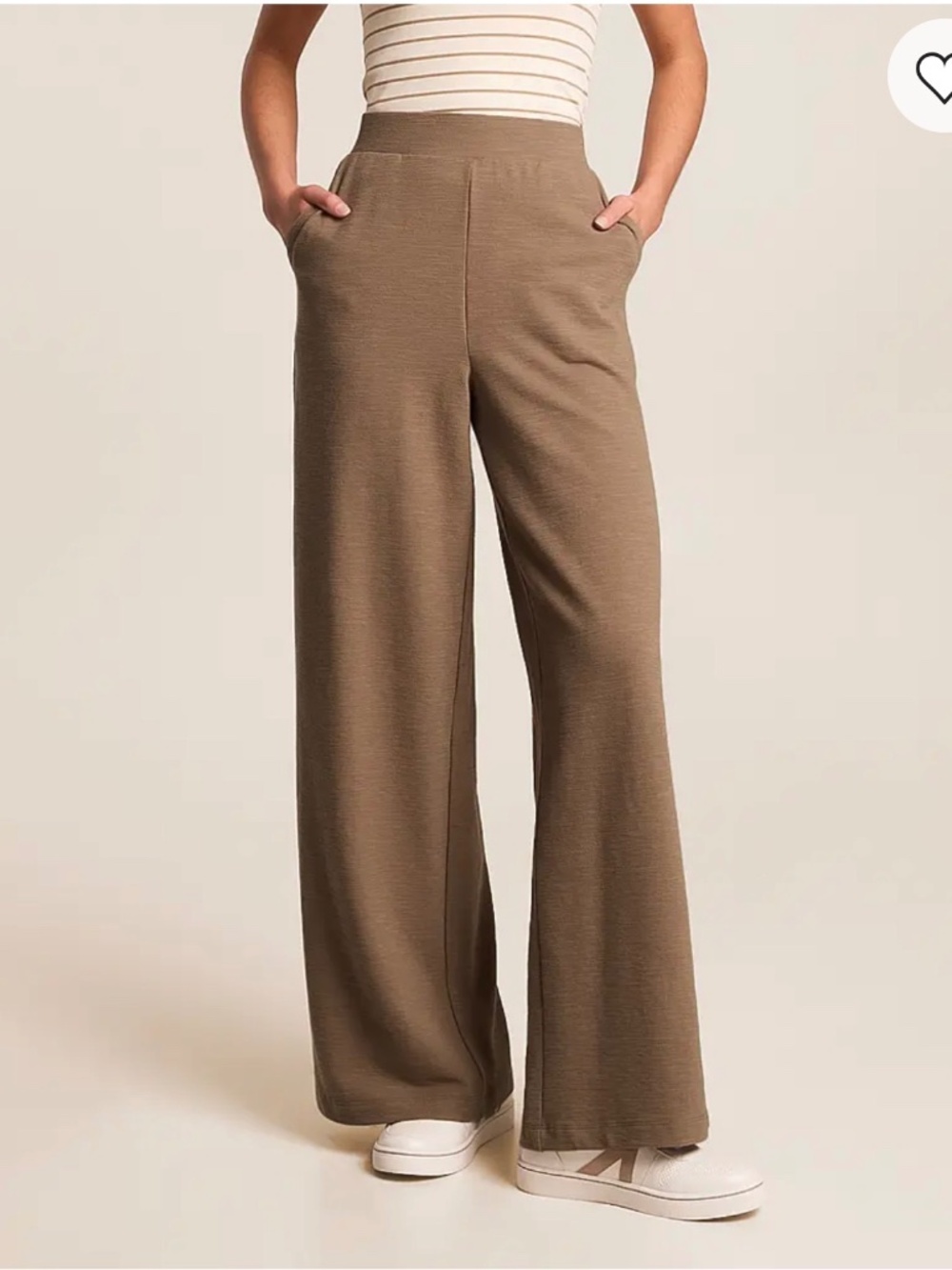 NWT Z Supply Andre Wide Leg Pants Milkshake Brown High Rise Textured Knit XS